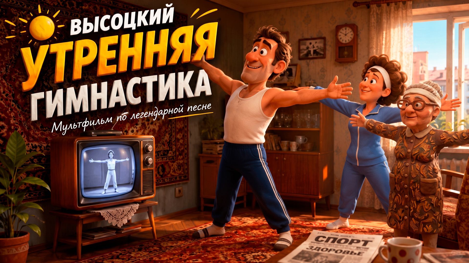 «Утренняя гимнастика» - Пластилиновый 3D мультфильм по песне В.С.Высоцкого