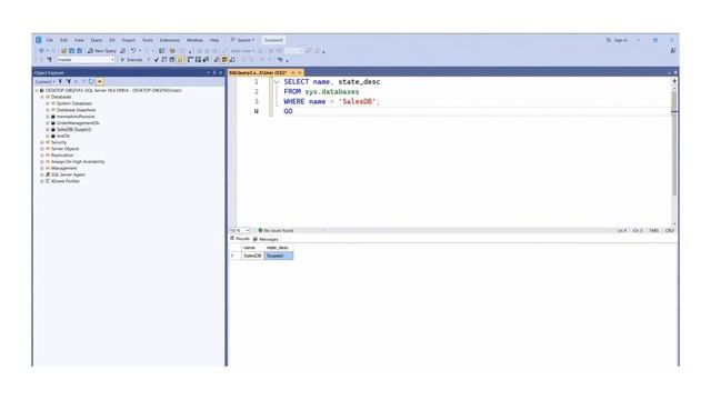 SQL Server Database Подозрительный статус Базы данных смотреть онлайн
