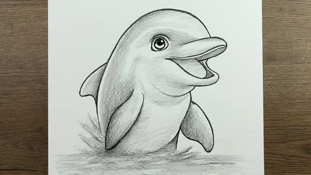 Как легко нарисовать милого дельфина карандашом: пошаговый урок для начинающих смотреть онлайн