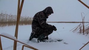 Зашёл на ОПАСНЫЙ ЛЁД, и КАБАН С ПЕРВОЙ ЛУНКИ!! Рыбалка В МЕТЕЛЬ на деревенском БОЛОТЕ!!