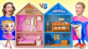 Строим Удивительный Домик _ Балерина Капучина vs Тралалеро Тралала от Jelly DO Challenge
