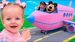 Ева и Медведь: Весёлые приключения на Самолете Супер Детский🐻✈️