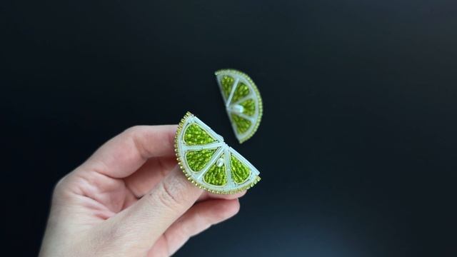 Броши ручной работы из бисера. Дольки цитруса из бисера. Лимон, лайм, апельсин из бисера смотреть онлайн