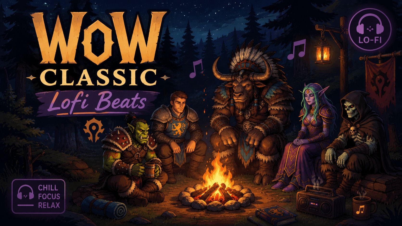 WoW Classic Lofi Beats 🌌 Ремиксы саундтреков для отдыха и гейминга (Azeroth Chill Mix)