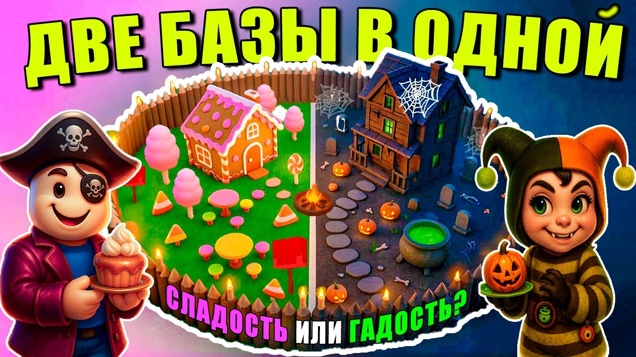 😱ДВЕ БАЗЫ В ОДНОЙ! СЛАДОСТЬ ИЛИ ГАДОСТЬ? ВСТРЕЧАЕМ ХЭЛЛОУИН В 99 НОЧЕЙ В ЛЕСУ