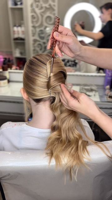 💜🩵Укладка на длинные волосы 🩵💜