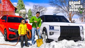 ЗАСТРЯЛ В СУГРОБЕ НА НОВОМ ZEEKR 9X! ПОПАЛИ В СНЕЖНУЮ ЛОВУШКУ! - ОТЕЦ И СЫН В GTA 5 🌊ВОТЕР