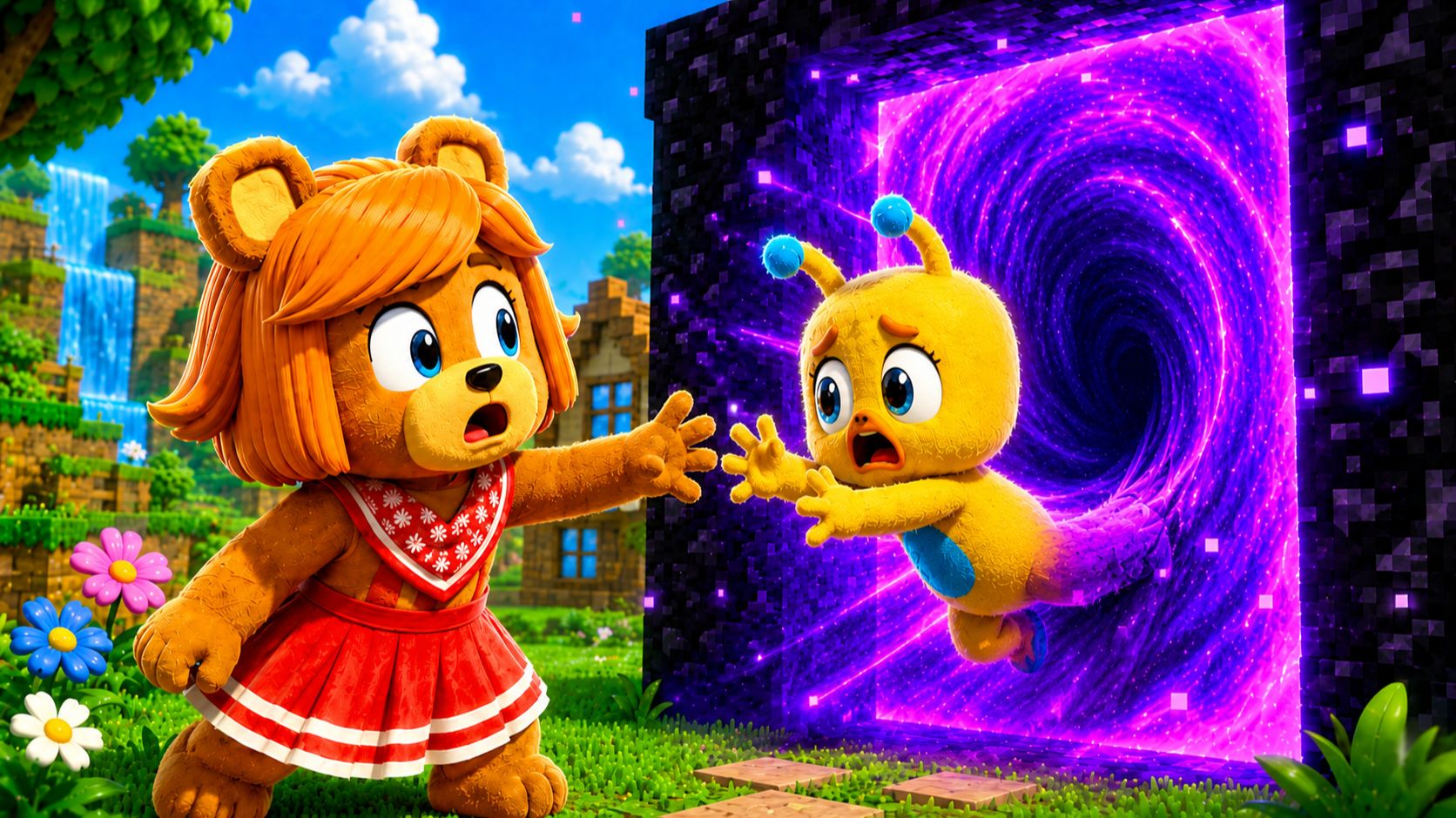 😳Я И ШИКА ПОПАЛИ В МИР МАЙНКРАФТА в СУПЕР МИШКА! SUPER BEAR ADVENTURE