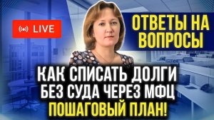 Пошаговый план списания долгов без суда через МФЦ! Бесплатное банкротство. Ответы на вопросы