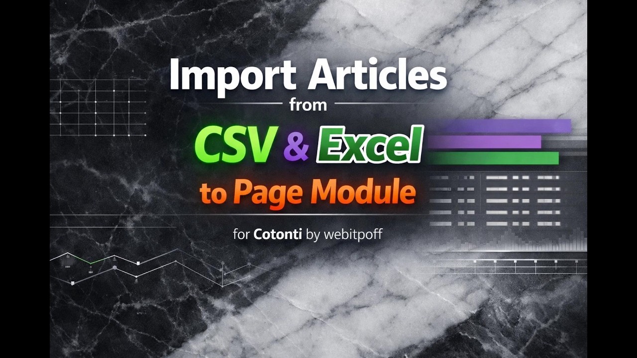 Import from CSV Excel articles to Page Module Cotonti CMF смотреть онлайн