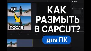 CapCut для ПК. Как размыть объект за 5 минут!  #CapCut