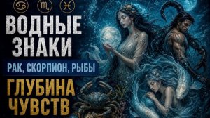 🌊 Водные знаки — Рак, Скорпион, Рыбы. Глубина чувств.