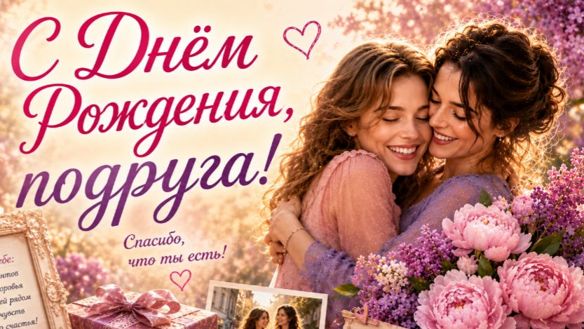 С днем рождения подружка — слова, которые тронут до глубины души
