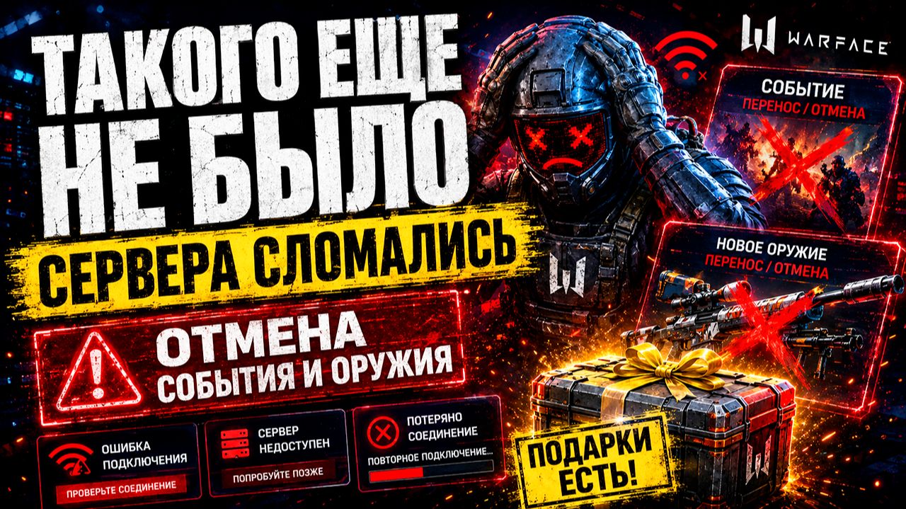 ТАКОГО ЕЩЕ НЕ БЫЛО В WARFACE! ОТМЕНА СОБЫТИЯ И ОРУЖИЯ, ПОДАРКИ, СЕРВЕРА СЛОМАЛИСЬ смотреть онлайн