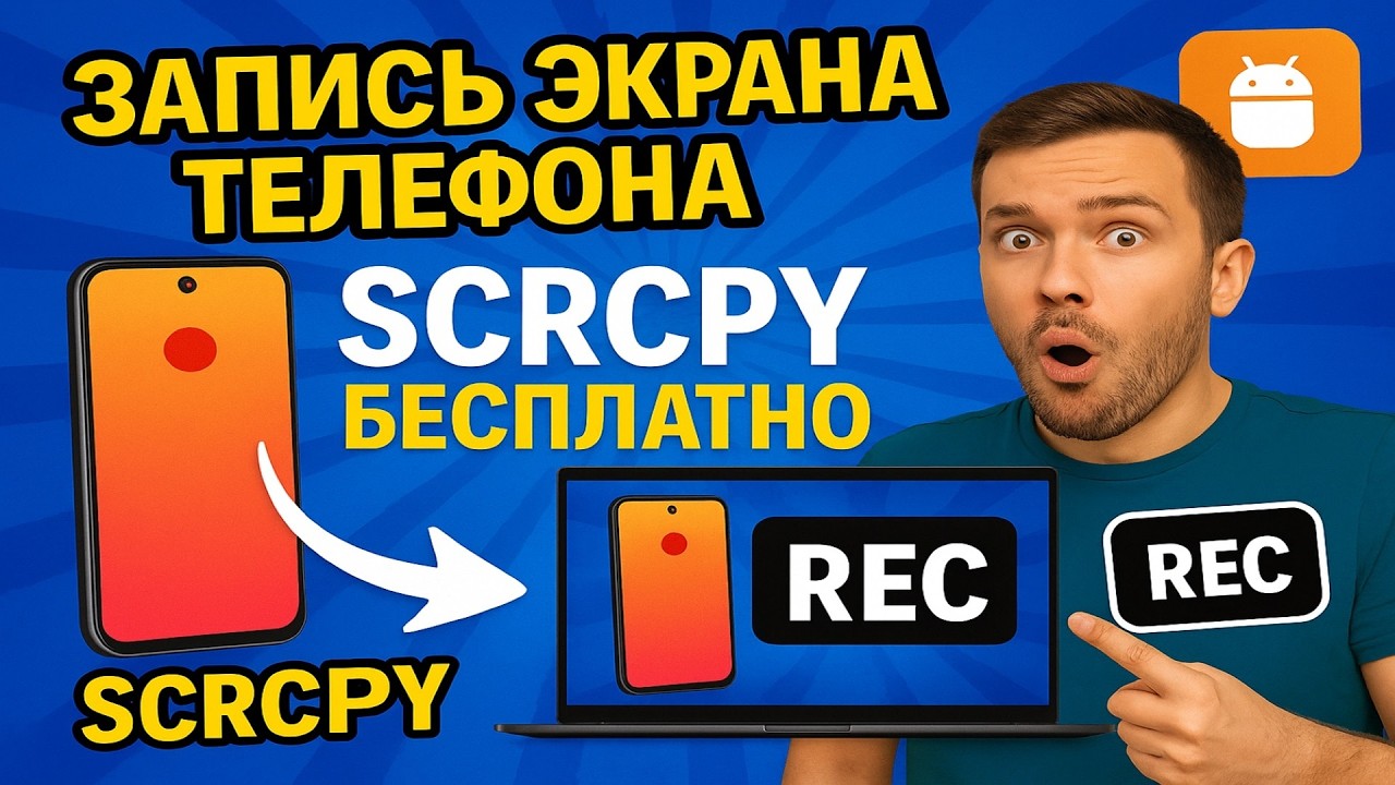 Как записать видео с экрана телефона через SCRCPY | Легко и бесплатно!