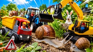 Мультик про машинки: Погрузчик и улитки 🐌🚜