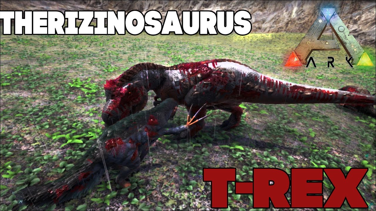 Битва в АРК|Теризинозавр против Рекса| Therizinosaurus Vs T-Rex