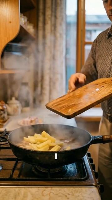 Тихий летний вечер и та самая картошка со шкварками.