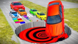 БОЛЬШИЕ И МАЛЕНЬКИЕ МАШИНЫ ПРОТИВ ЯМЫ С МОНСТРАМИ #14 🙈🚀 - BEAMNG.DRIVE