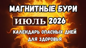 МАГНИТНЫЕ БУРИ В ИЮЛЕ 2026. НЕБЛАГОПРИЯТНЫЕ ДНИ В ИЮЛЕ 2026