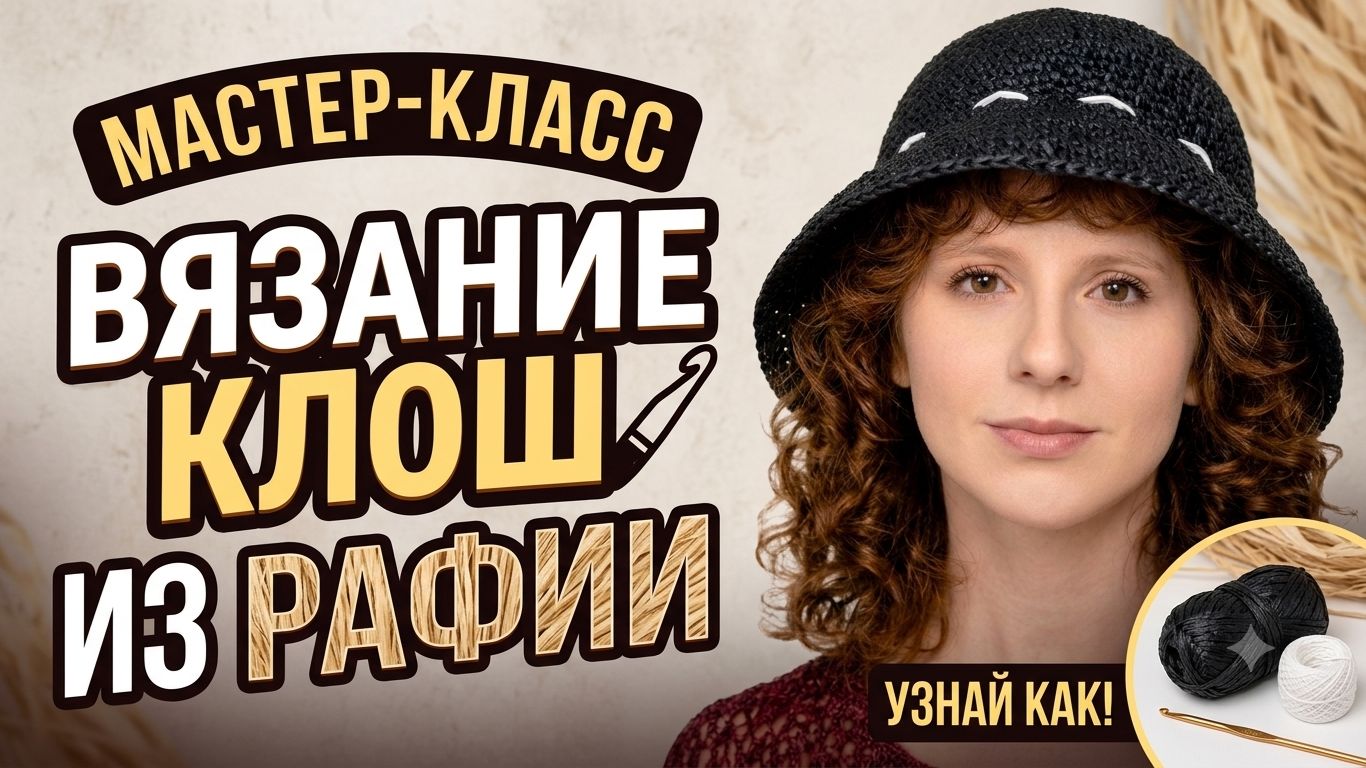 Шляпка клош из рафии крючком: подробный мастер-класс для стильного лета