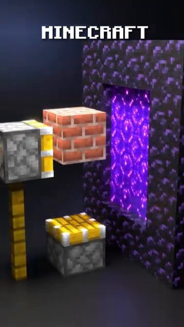 Minecraft 3D Nether Portal Simulation #minecraft #shorts