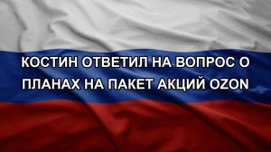 Костин ответил на вопрос о планах на пакет акций Ozon