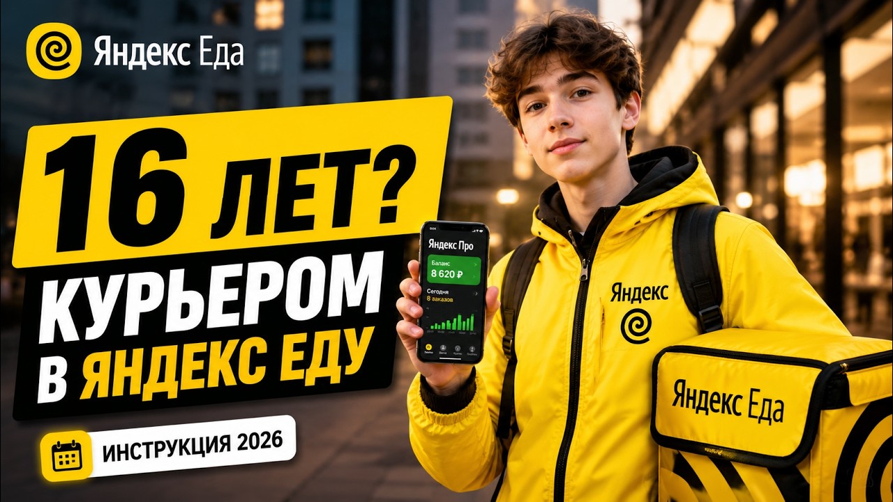 Как Стать Курьером Яндекс Еды в 16 Лет в 2026? Полная Инструкция | Работа Для Подростков