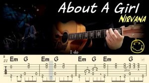 ABOUT A GIRL Nirvana на Гитаре. Уроки Гитары. Ноты и табы для Гитары Easy Fingerstyle
