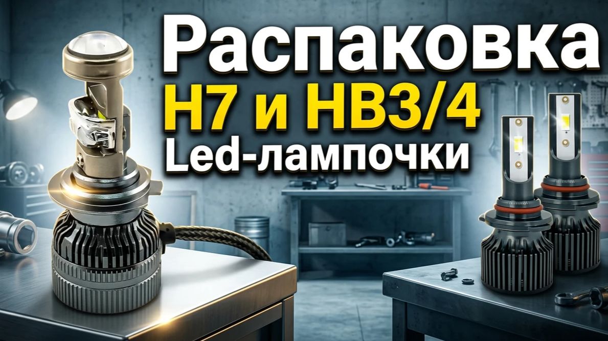 LED-лампочки H7 и HB3/4 распаковка смотреть онлайн