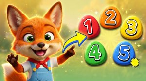 Считаем до 5 с Рыжиком 🦊 Учим цифры | Песенка для малышей 🔢