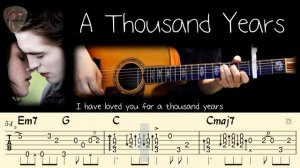 A THOUSAND YEARS Christina Perri на Гитаре. Уроки Гитары. Ноты и табы для Гитары Easy Fingerstyle
