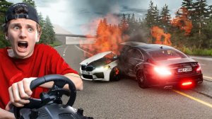 ГОЛОЛЕД НА ТРАССЕ ПРИВЕЛ К АВАРИИ...! (BEAM NG DRIVE)