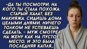 Да ты посмотри, на кого ты стала похожа  муж смотрел на жену как на пустое место, и это была