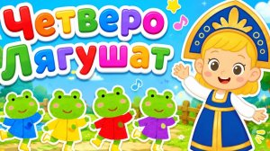 Детская Песенка ЧЕТВЕРО ЛЯГУШАТ 🐸♫ Песни Для Детей ♫ Давайте весело подпевать этой забавной песенке!
