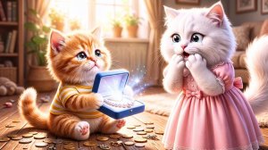 Рыжий котёнок работает день и ночь, чтобы купить маме-кошке жемчужное ожерелье!💎😿💛