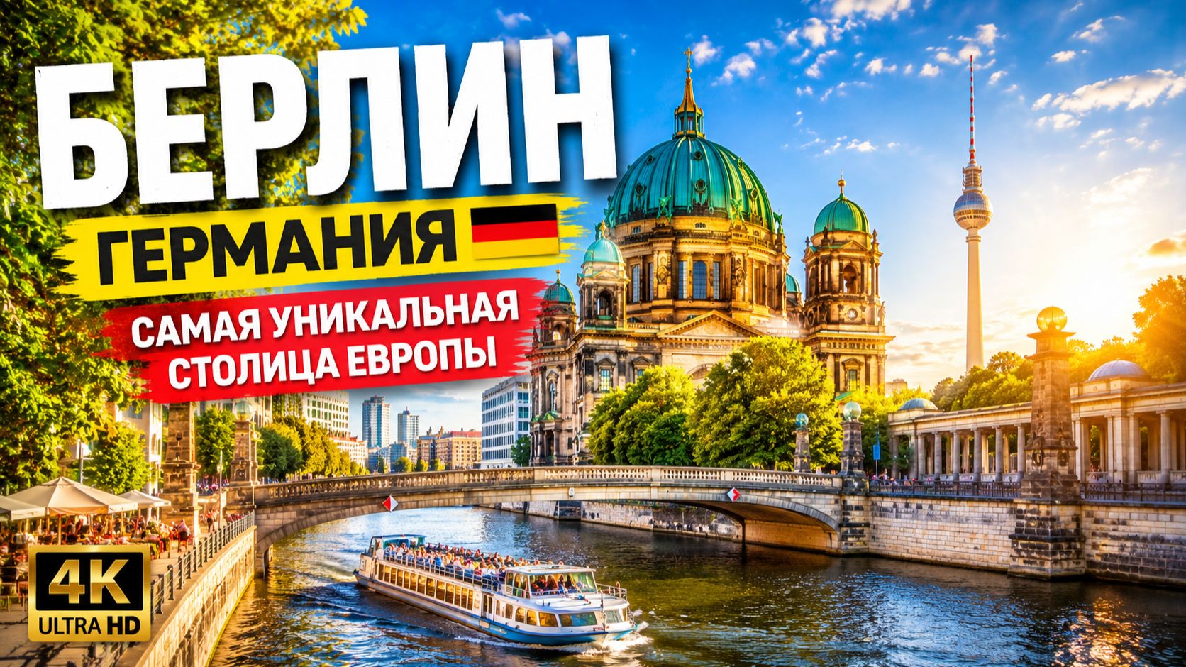 БЕРЛИН, Германия 🇩🇪 Самая уникальная столица Европы — пешая прогулка в формате 4K