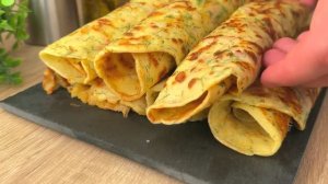 Теперь готовлю только так! Блины с сыром и ветчиной за 5 минут: Самый простой рецепт завтрака