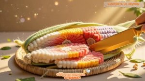 Резка шерстяных фруктов и овощей. АСМР ИИ - анимация.