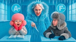 Ева и Ники в Ледяной школе: Ледовый челлендж❄️🧊