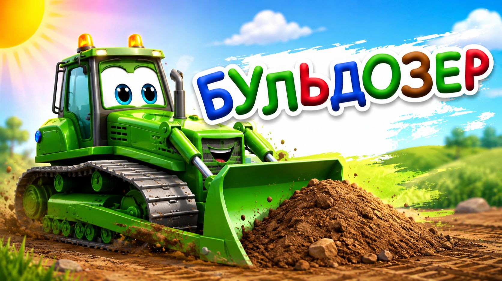 Бульдозер машинка грузовик - Мультфильм про машинки | Детское ТВ | Песенки для детей