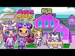 НОЧЕВКА В ФИОЛЕТОВОМ ДОМЕ 🛌 в AVATAR WORLD ИСТОРИЯ 💕 РУТИНА СЕМЬИ 👨👩👧👧 ОБНОВЛЕНИЕ СЕКРЕТЫ СЕРИАЛ