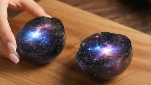 ИИ АСМР: ASMR: Разрезание кристальных фруктов Galaxy Crystal для расслабления 🫧