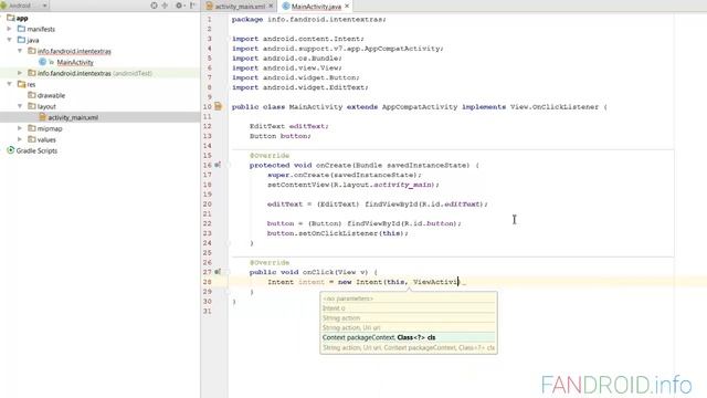 Урок 28. Передаем данные между Activity используя Intent Extras | Уроки Android Studio смотреть онлайн