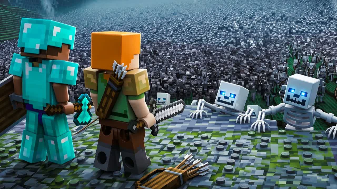 Выживание 1 миллиона скелетов в LEGO Minecraft! ｜ Анимация Майнкрафт смотреть онлайн