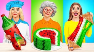 Кулинарный Челлендж_ Я против Бабушки _ Умные Гаджеты или Лайфхаки от Jelly DO Challenge