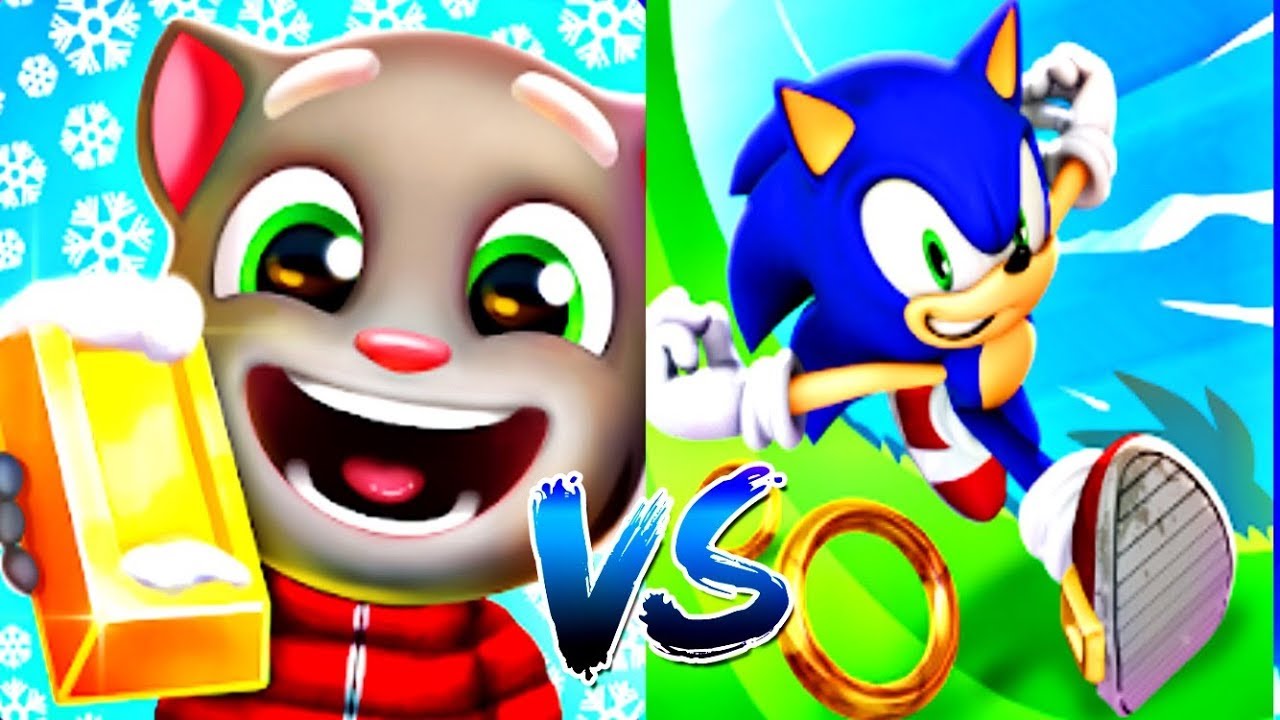 ТОМ БЕГ ЗА ЗОЛОТОМ VS Sonic Dash СОРЕВНОВАНИЕ Морозный Том и Битва с Боссом в Соник Даш смотреть онлайн