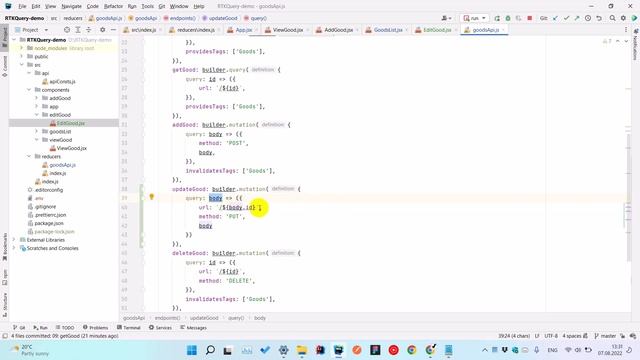 RTK Query 10: updateGood, query, useQuery, useMutation, providesTags, invalidatesTags, cache смотреть онлайн