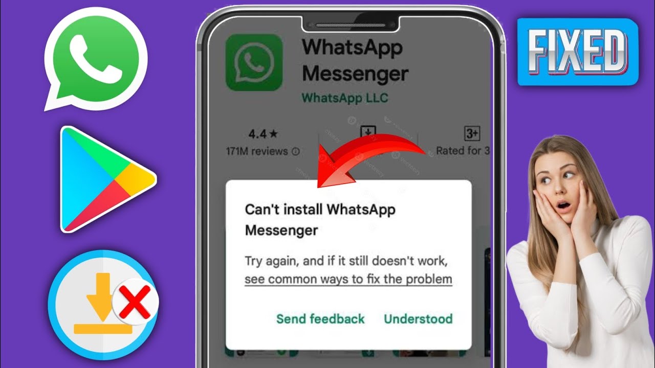Исправить ошибку «Не удается установить WhatsApp Messenger» в Google Play Store | Не удается ус смотреть онлайн