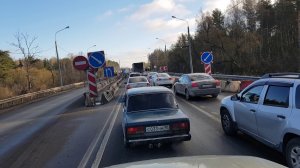 Ремонт дороги М7 сужение до реверсивного движения.